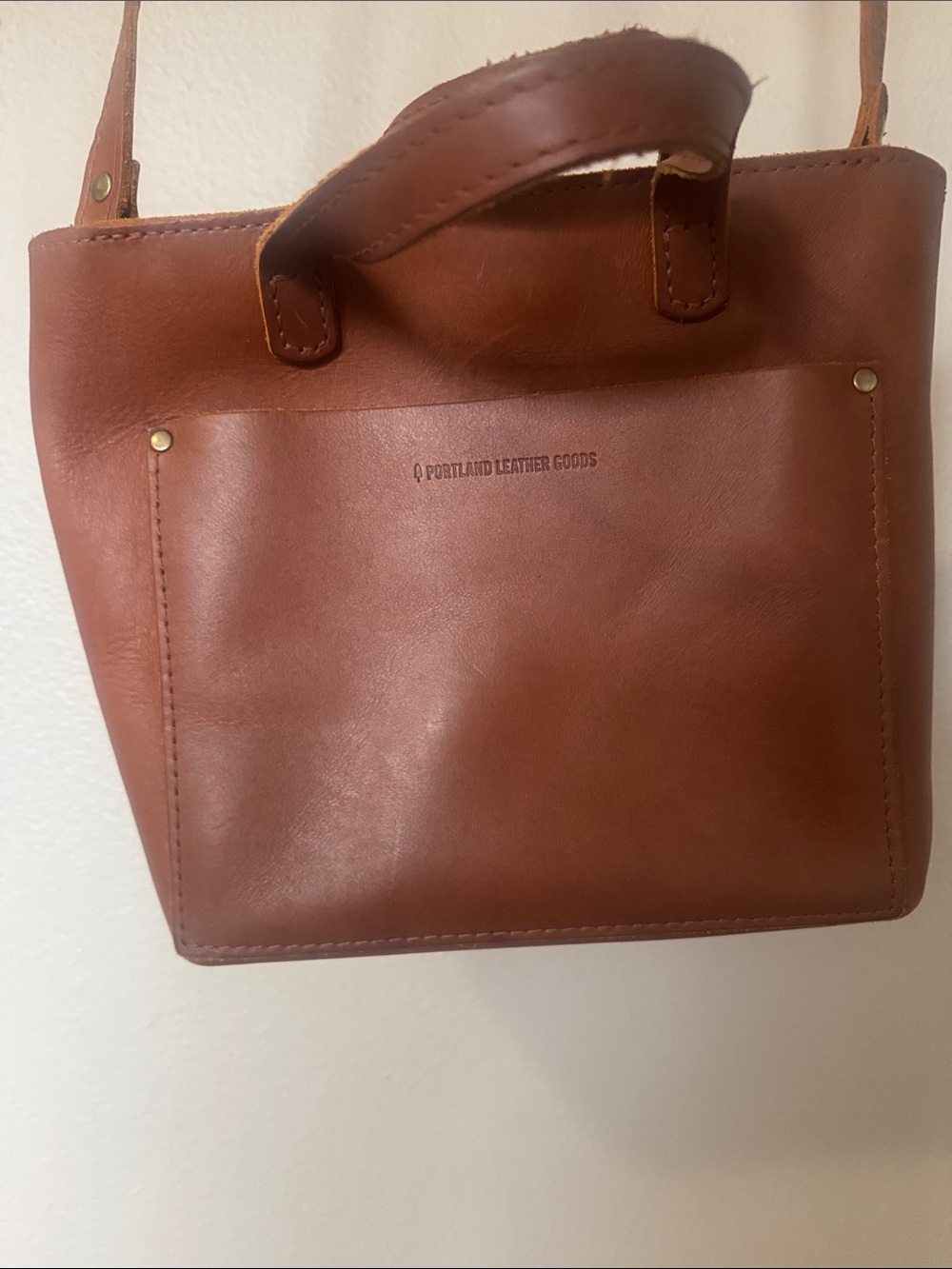 Portland Leather Cognac Brown Leather Shoulder Tote